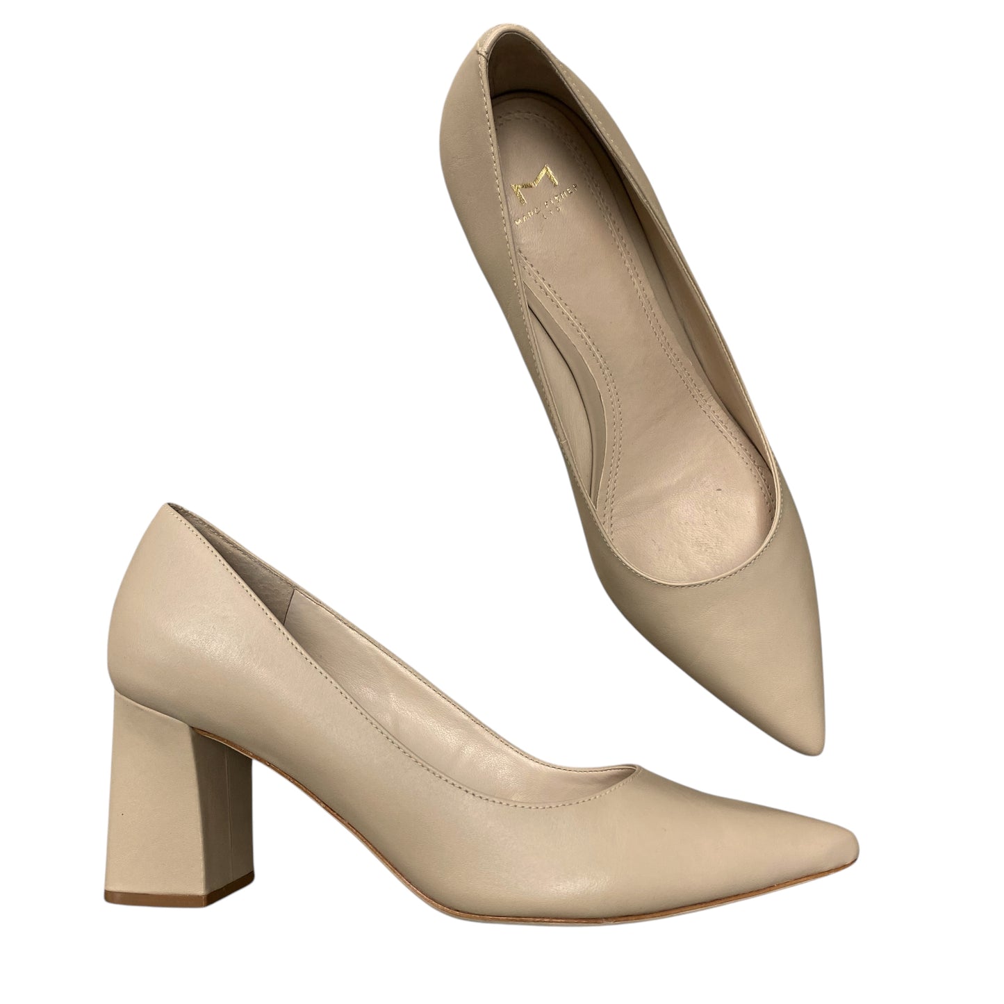 Shoes Heels Block By Marc Fisher In Beige, Size:8