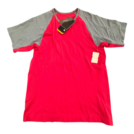 Athletic Top Ss By Nike Apparel In Grey & Pink, Size:L