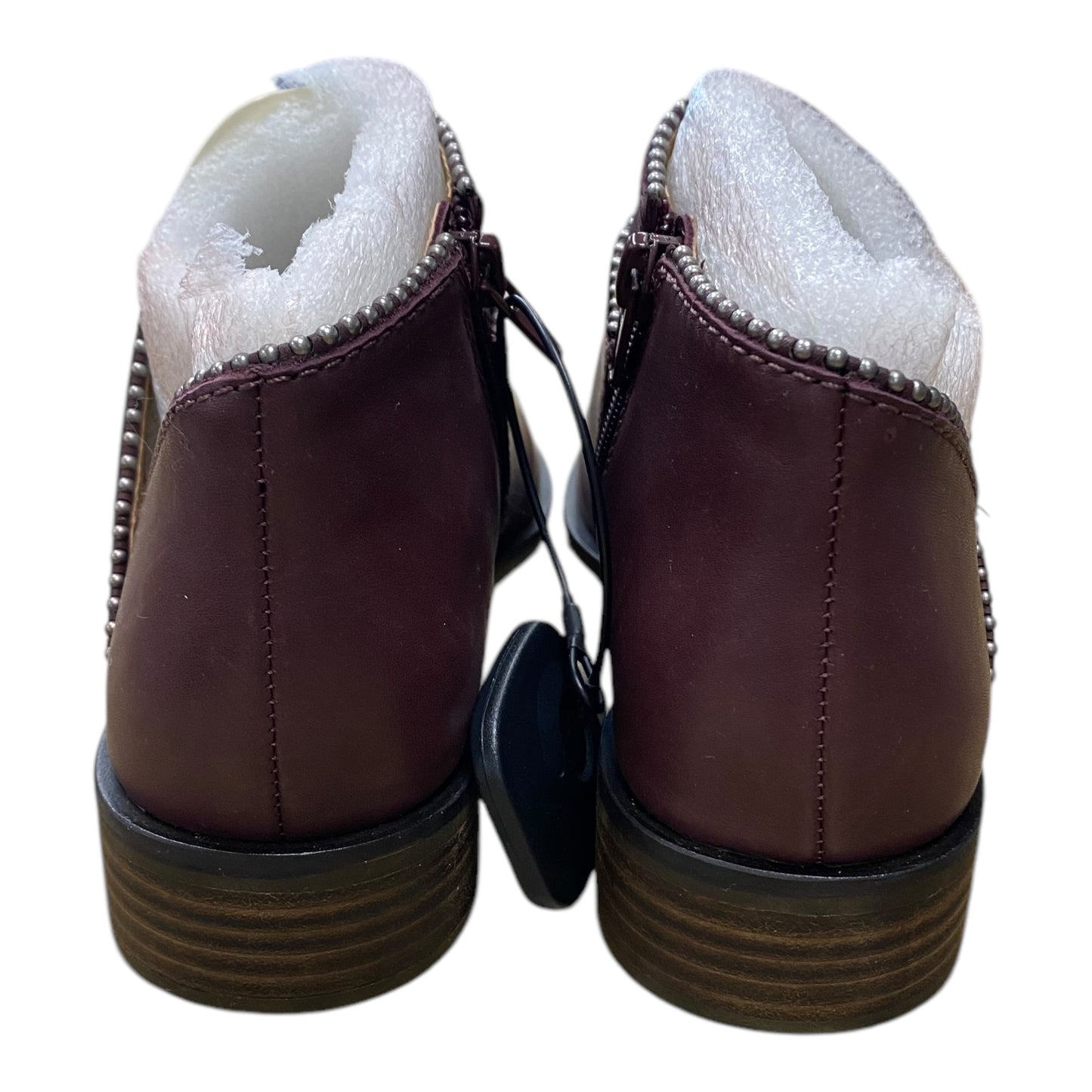 Boots Ankle Heels By Lucky Brand In Maroon, Size:6