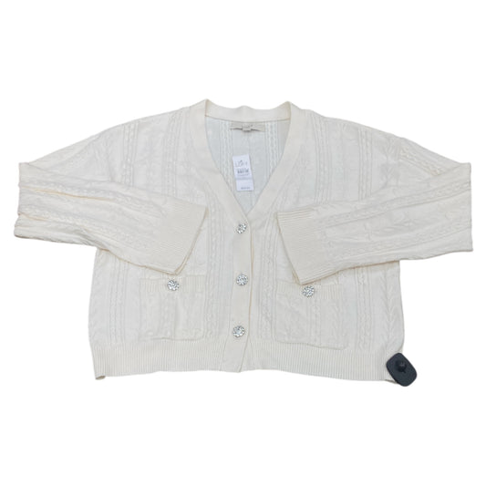 Sweater Cardigan By Loft In Cream, Size:S