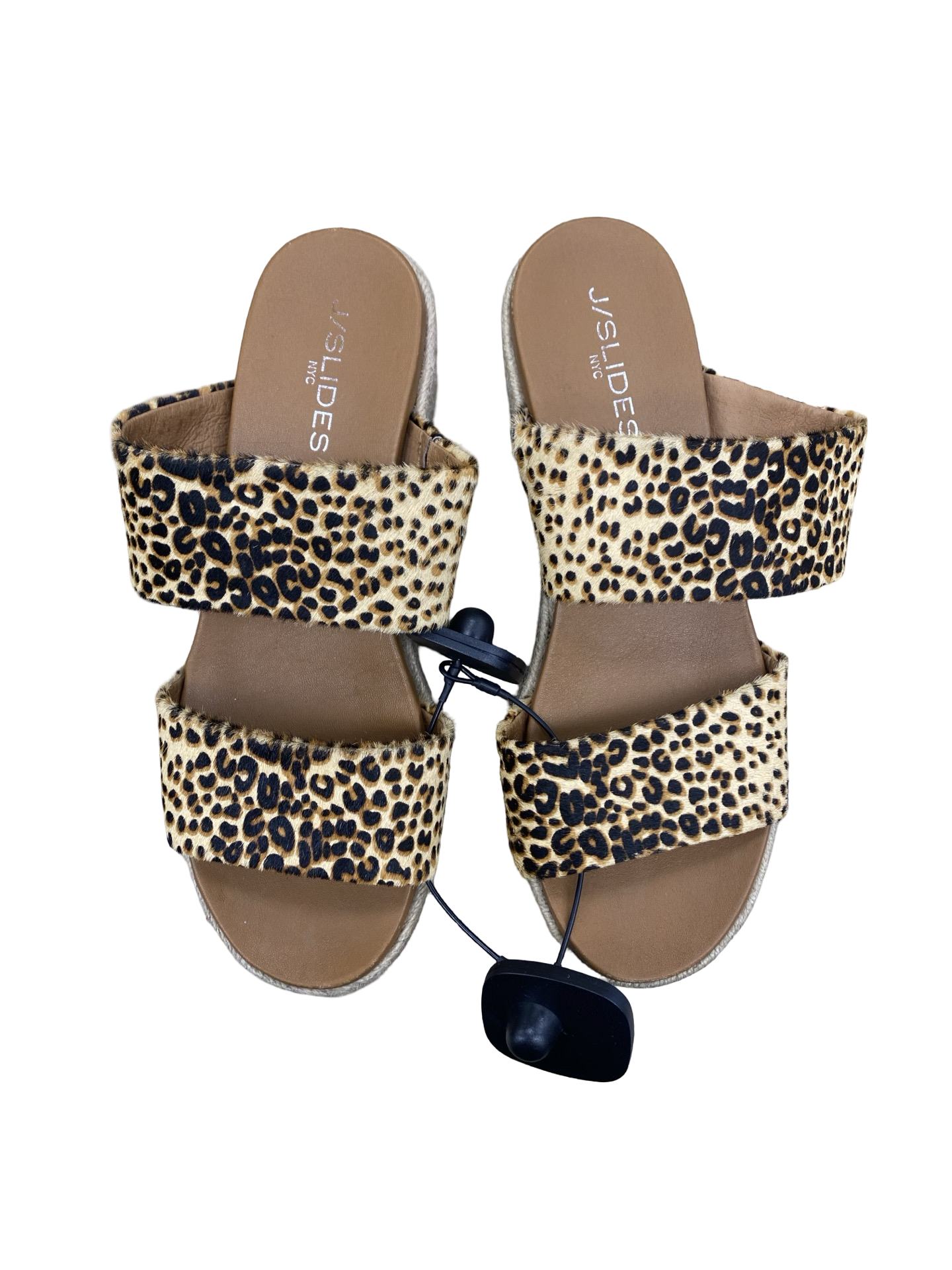 Sandals Heels Platform By J Slides In Animal Print, Size:8.5