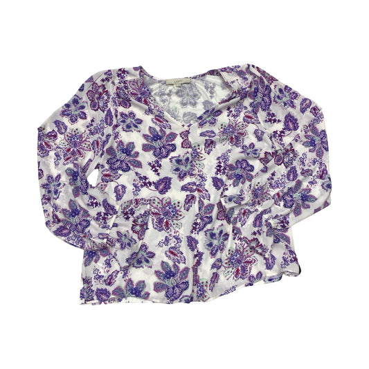 Top Ls By Loft In Purple & White, Size:L