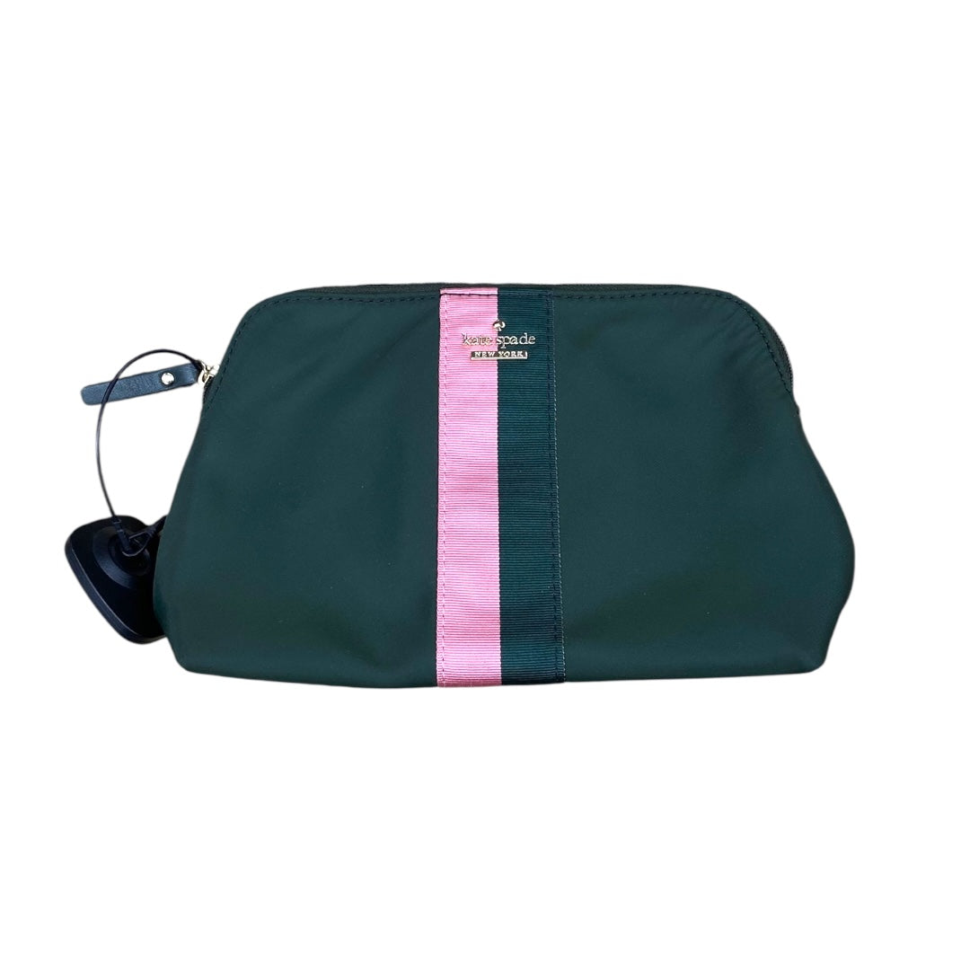 Makeup Bag Designer By Kate Spade In Green & Pink, Size:Medium