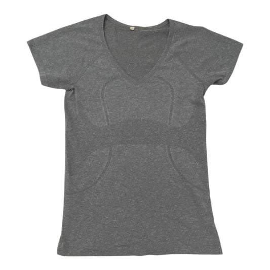Athletic Top Ss By Lululemon In Grey, Size:8