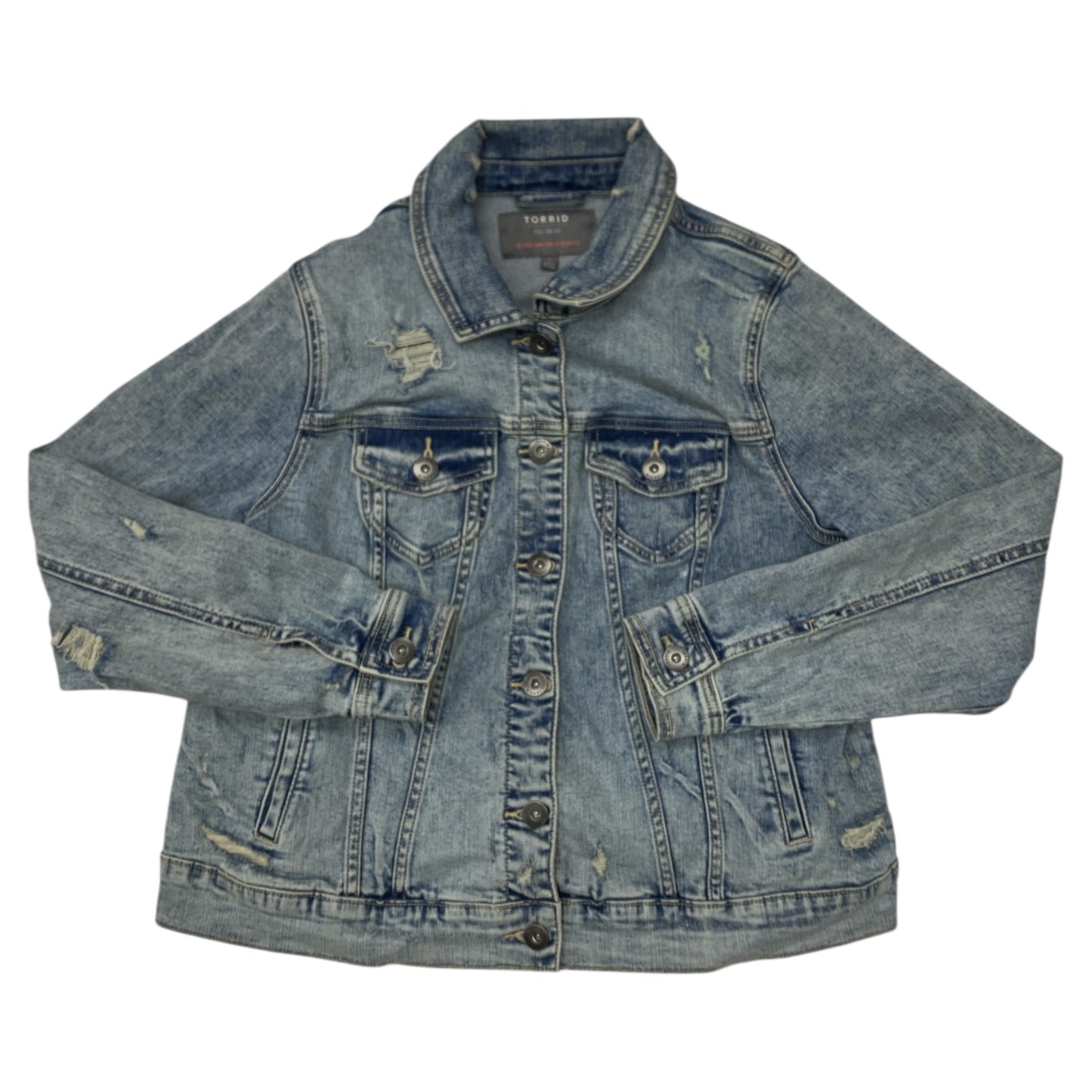Jacket Denim By Torrid In Blue Denim, Size:L