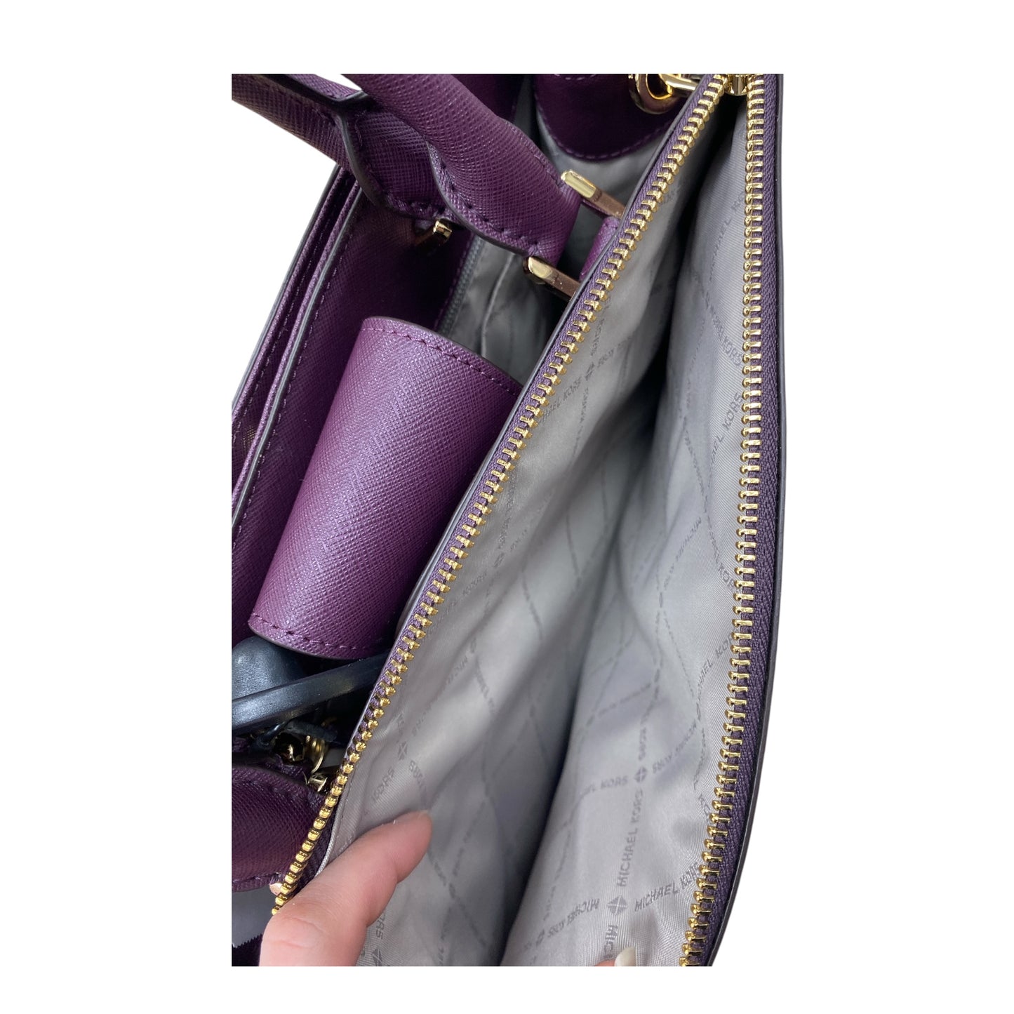 Handbag Designer By Michael Kors In Purple, Size:Large