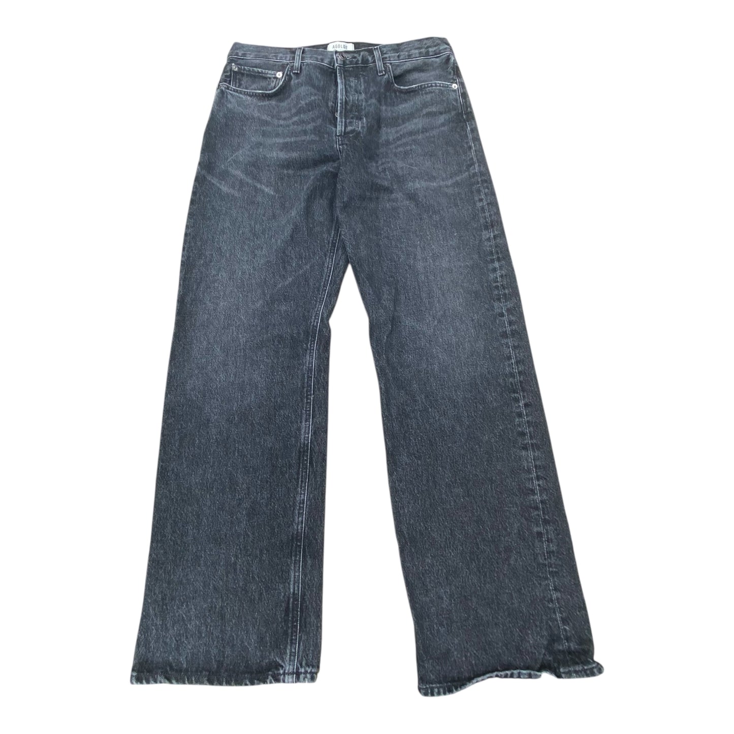 Jeans Straight By Agolde In Black Denim, Size:10