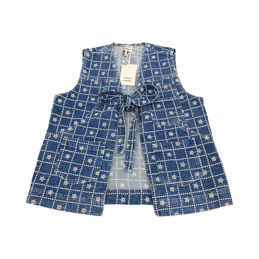 Vest Designer By Damson Madder In Blue Denim, Size:L
