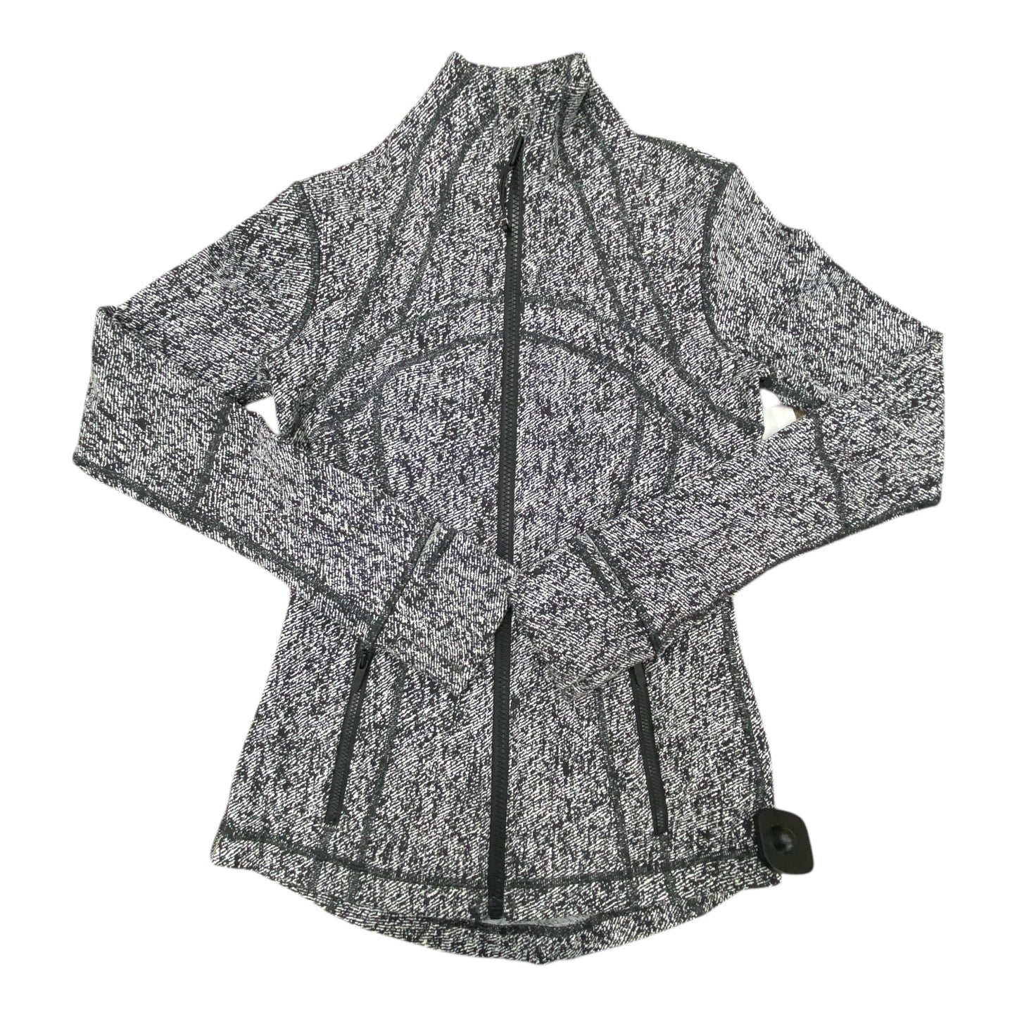 Athletic Jacket By Lululemon In Black & White, Size:4