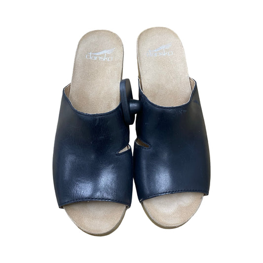 Sandals Heels Wedge By Dansko In Black, Size:6.5