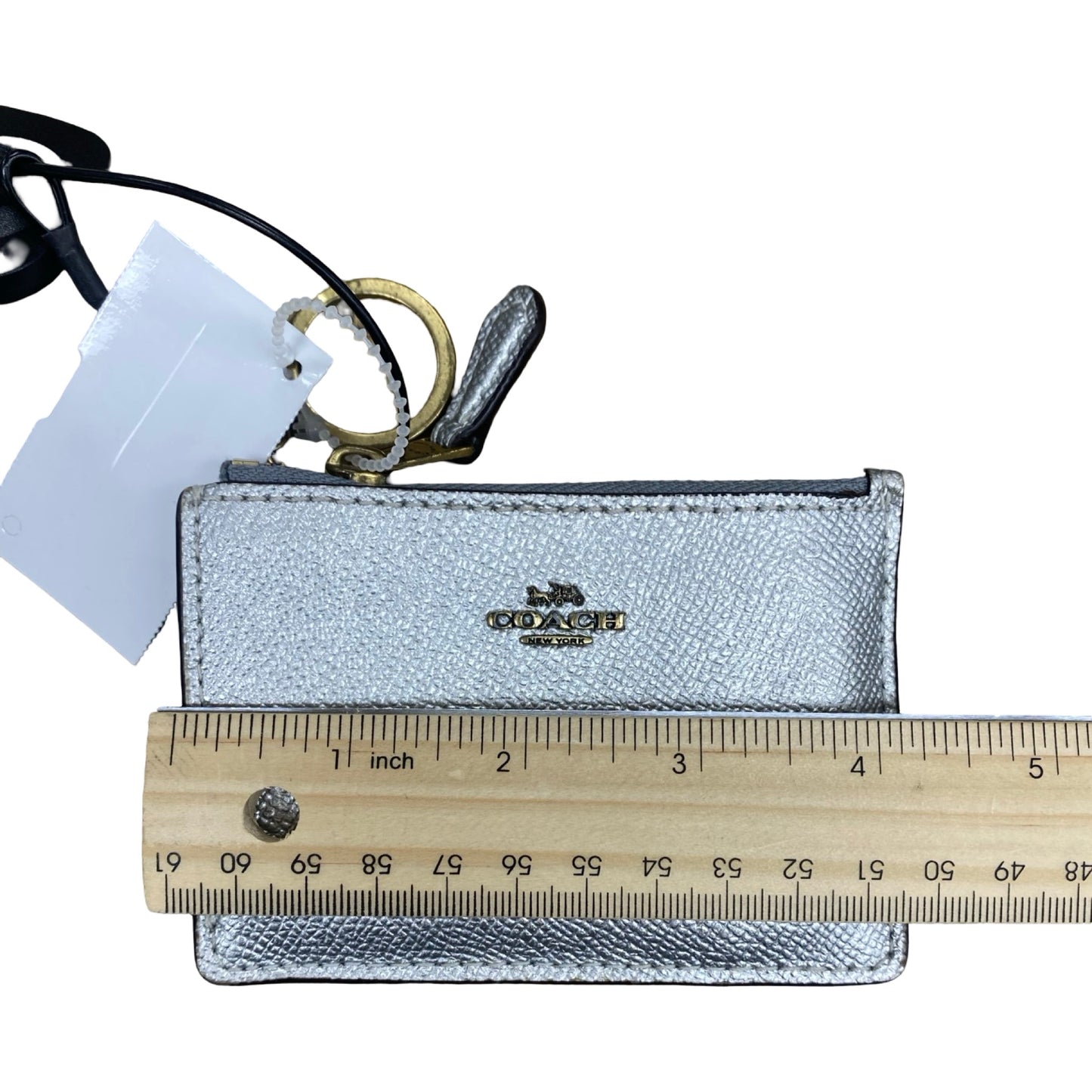 Id/Card Holder Designer By Coach In Silver