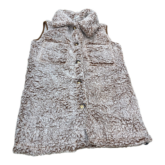 Vest Faux Fur & Sherpa By Cmc In Brown & White, Size:M