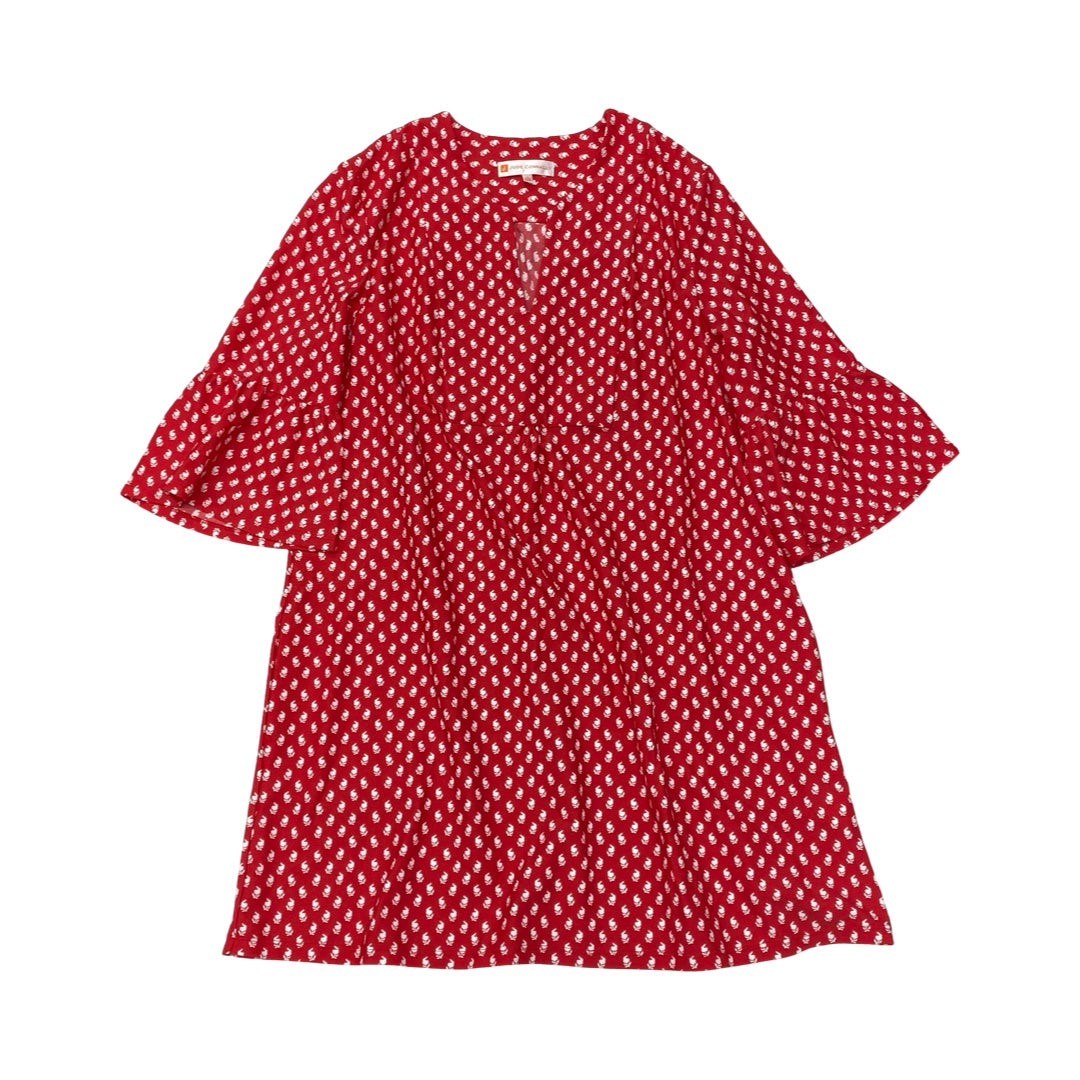 Dress Casual Midi By Jude Connally In Red & White, Size:L