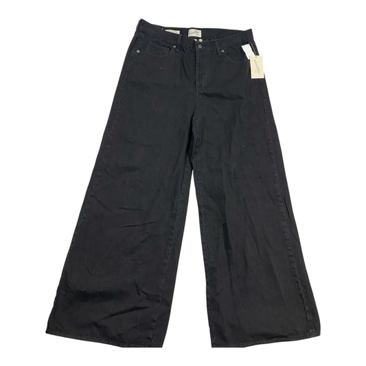 Jeans Wide Leg By Universal Thread In Black Denim, Size:12