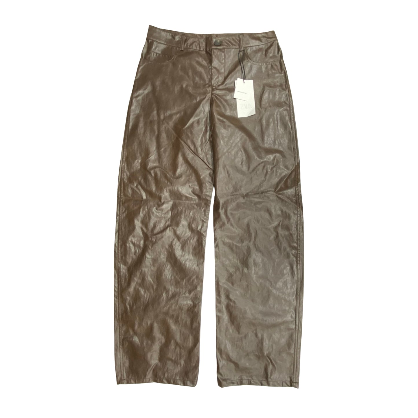 Pants Wide Leg By Zara In Brown, Size:S