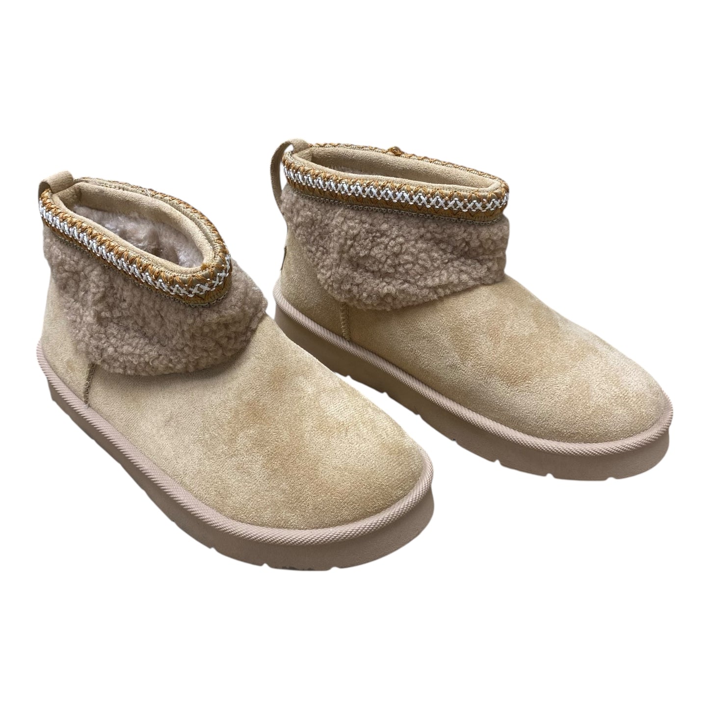 Boots Ankle Flats By Clothes Mentor In Brown, Size:7.5