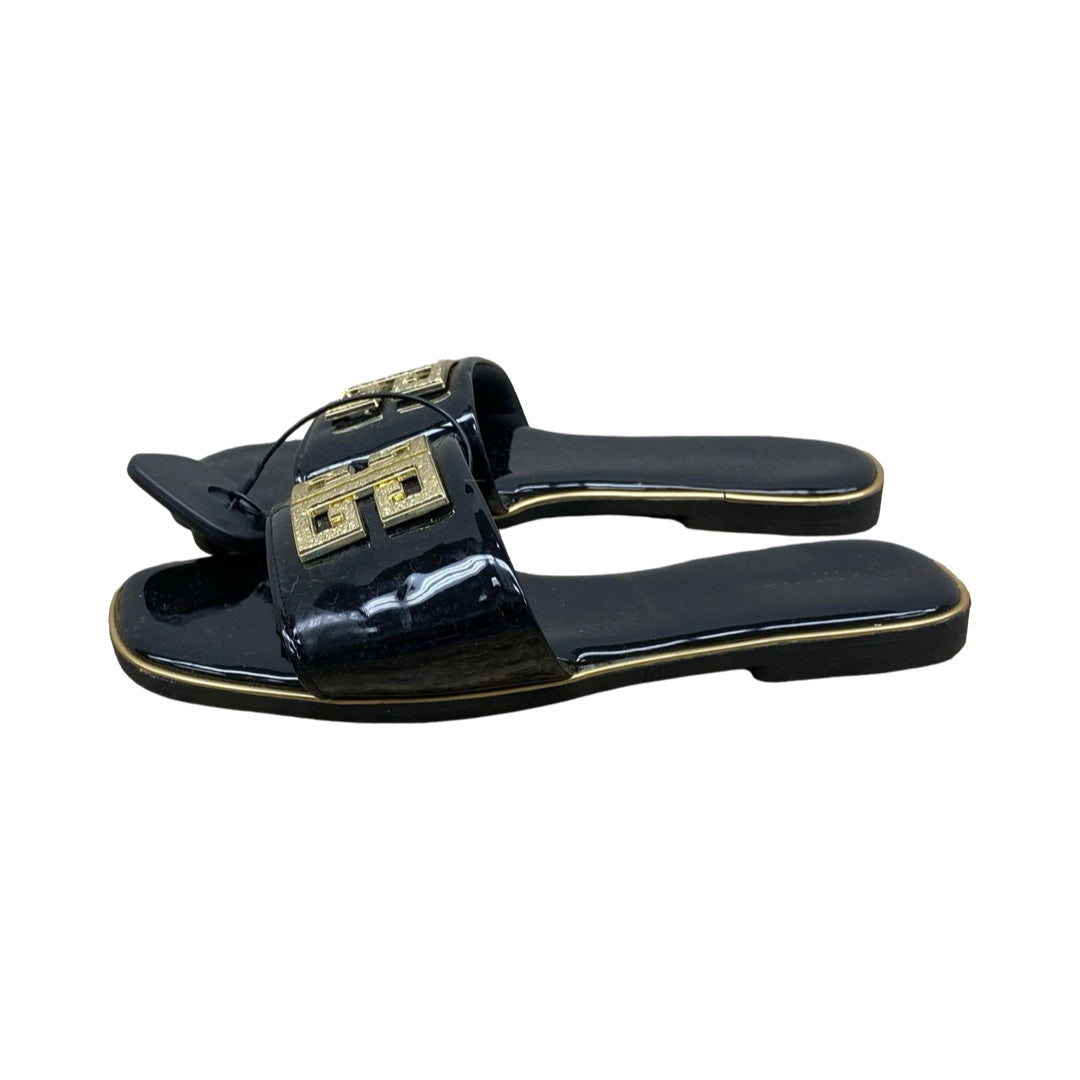Sandals Flats By Bamboo In Black, Size:6