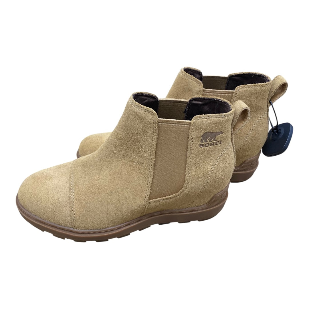 Boots Ankle Heels By Sorel In Beige, Size:7