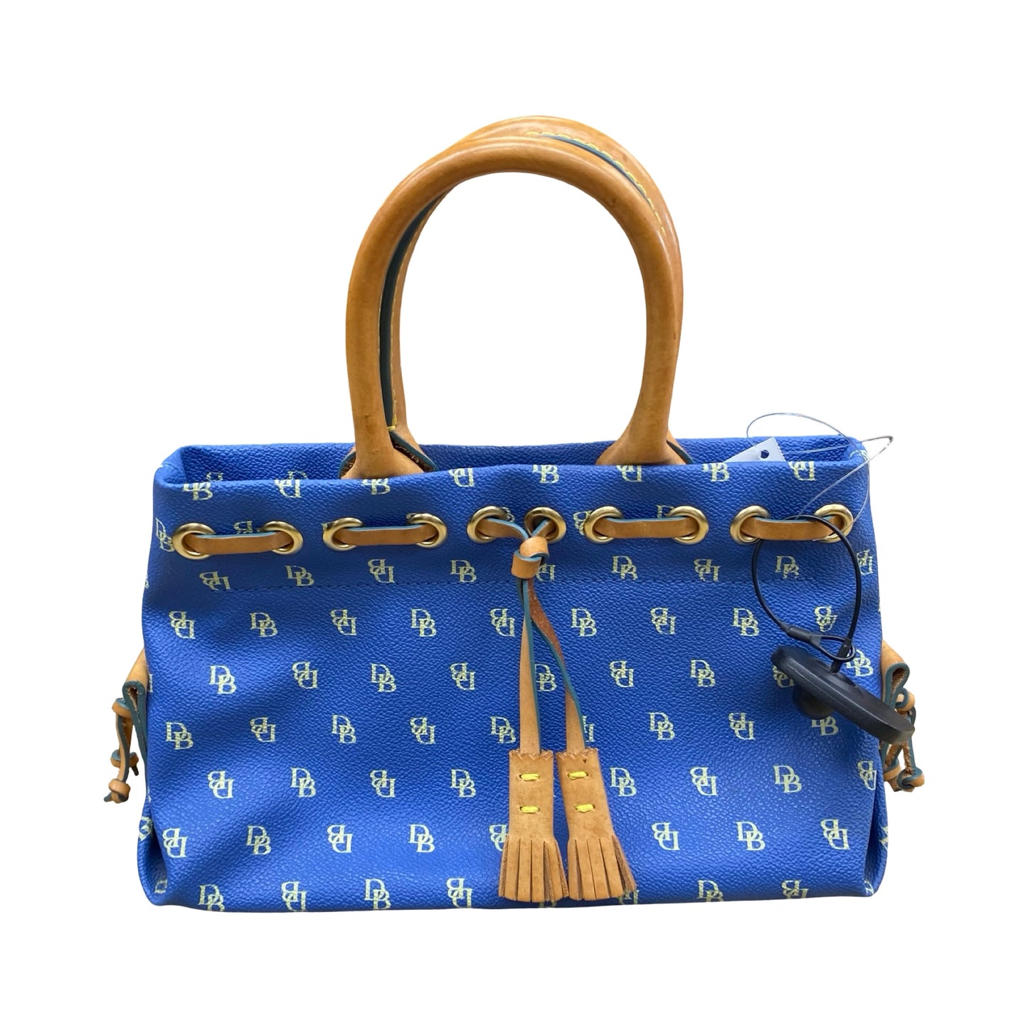 Handbag Designer By Dooney And Bourke In Blue & Tan, Size:Small