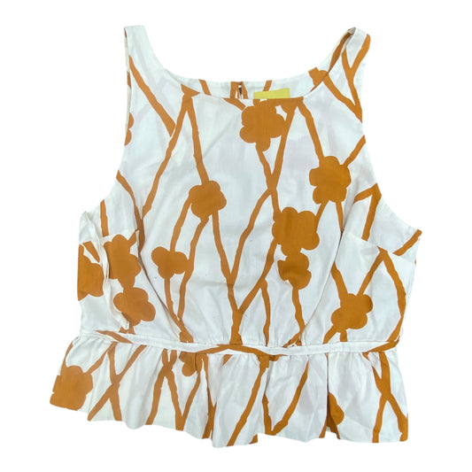 Top Sleeveless By Maeve In Orange & White, Size:M