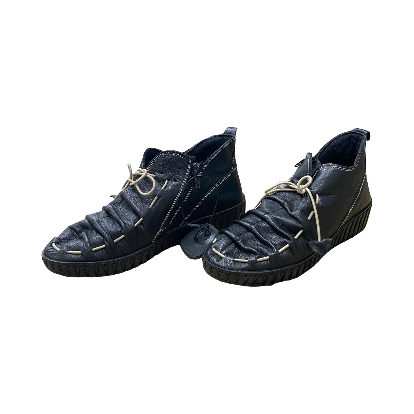 Boots Ankle Flats By Spring Step In Black, Size:8.5