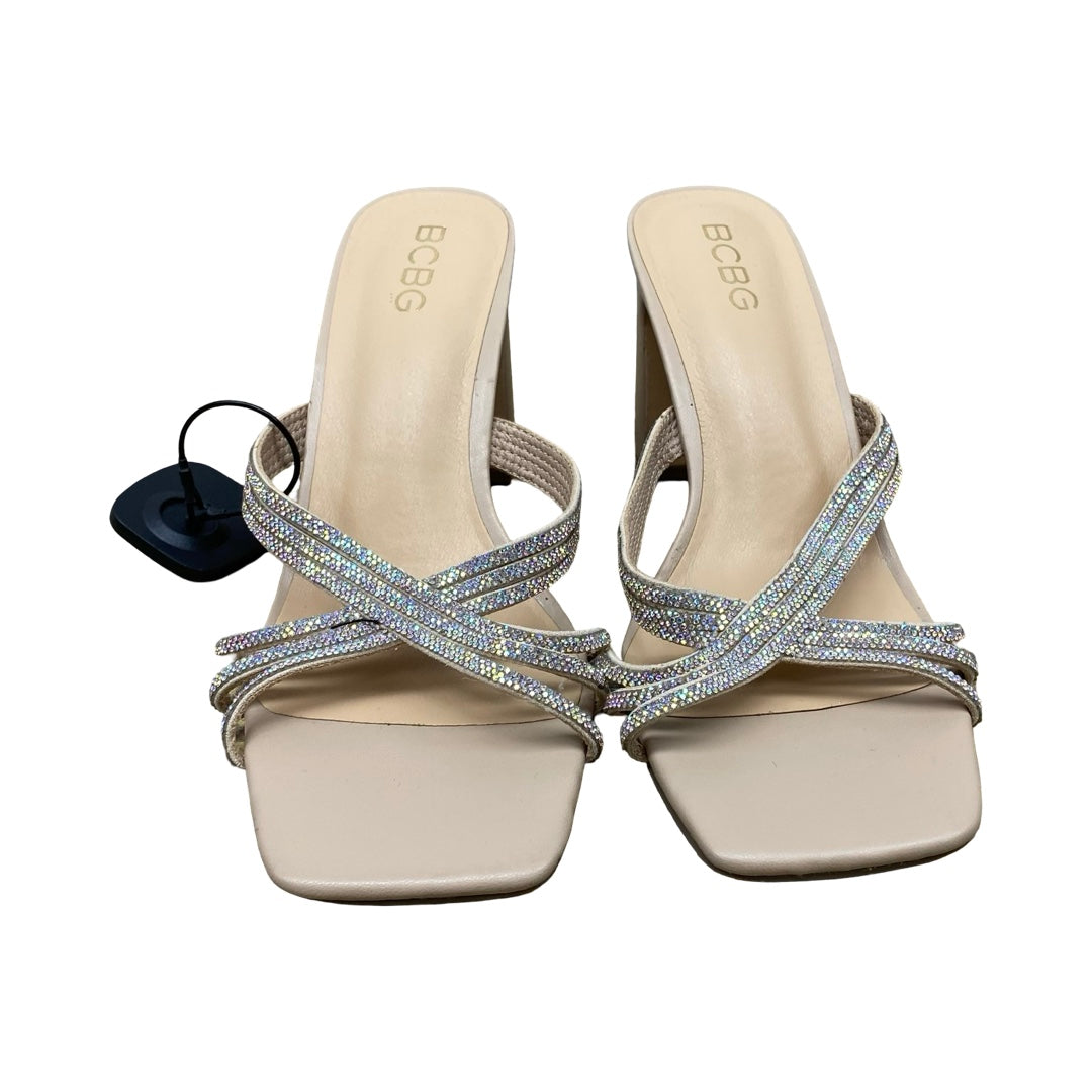 Sandals Heels Kitten By Bcbg In Beige, Size:9