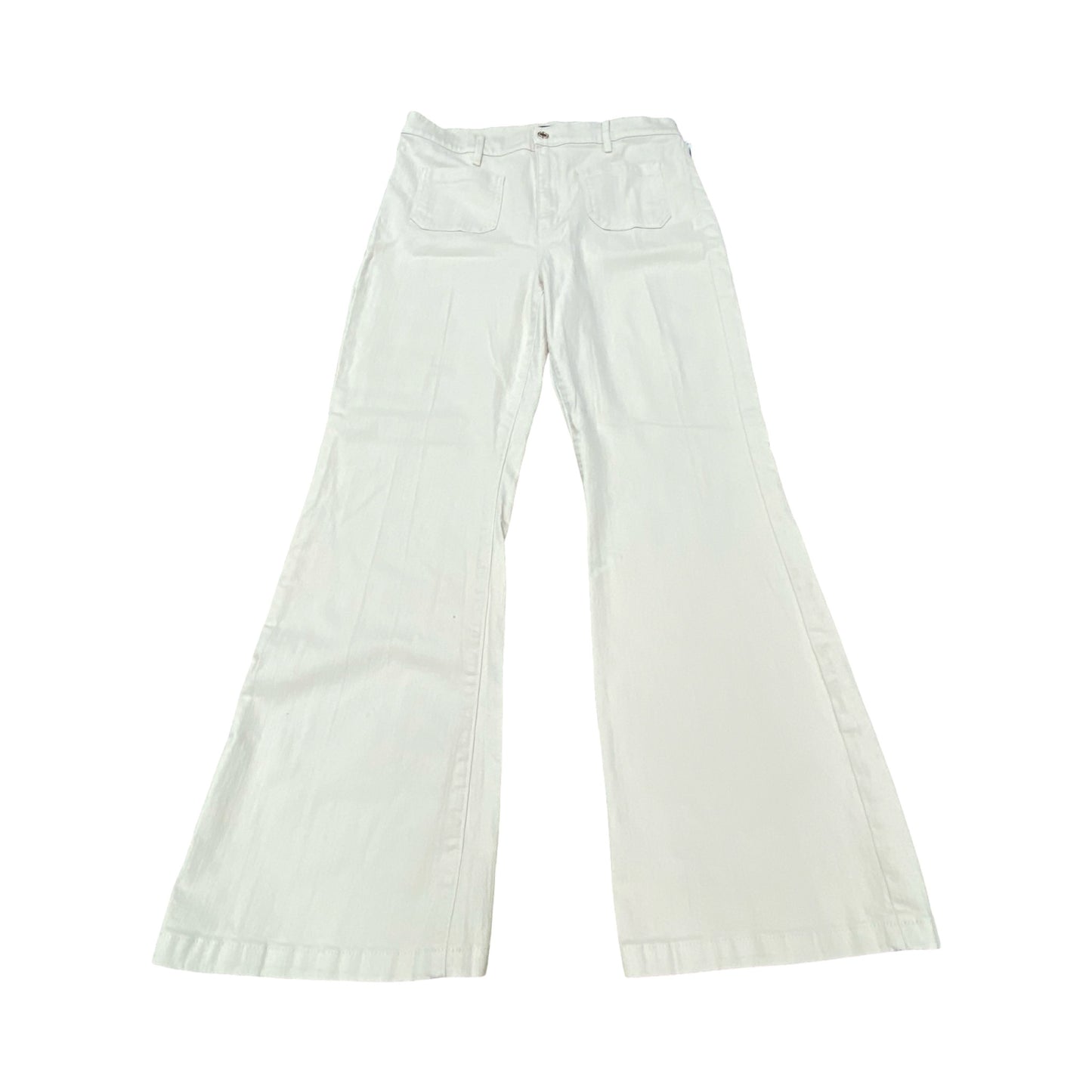 Jeans Flared By Ann Taylor In Beige, Size:12