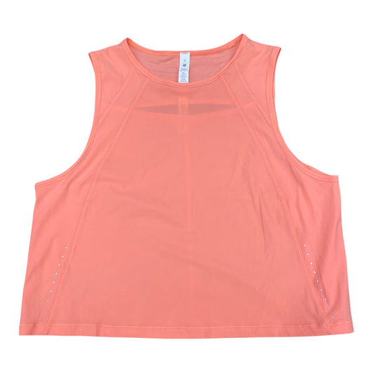 Athletic Tank Top By Lululemon In Coral, Size:8