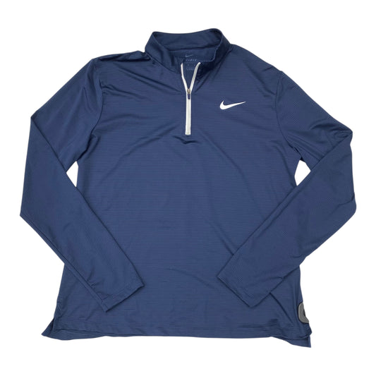 Athletic Top Ls Collar By Nike In Navy, Size:M