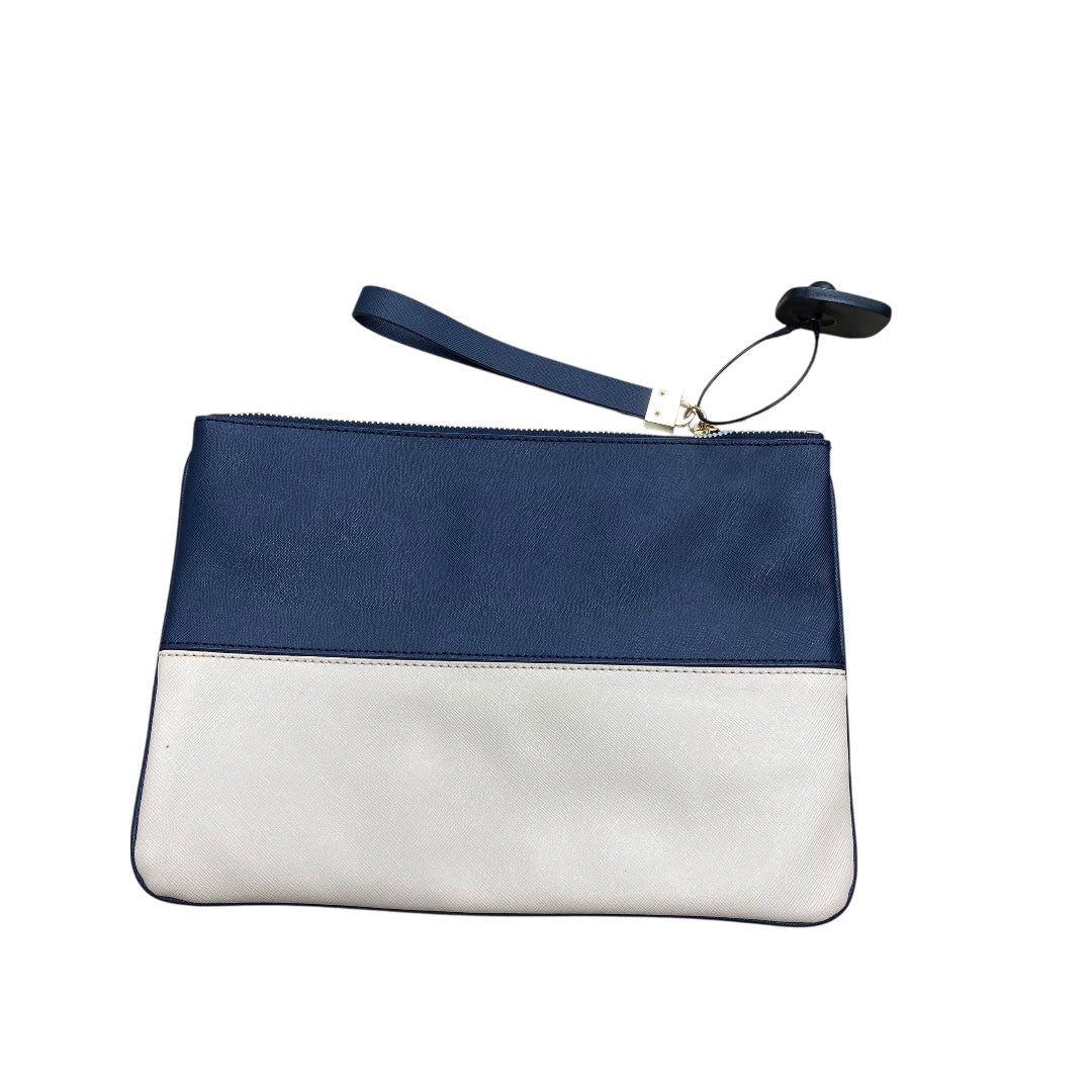 Clutch By Ann Taylor In Blue & Cream, Size:Medium