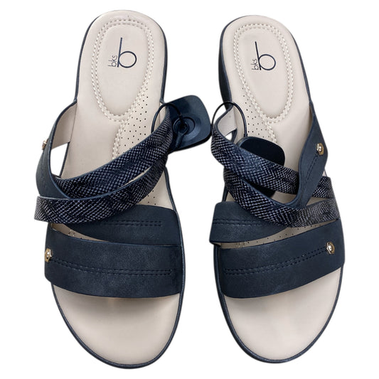Sandals Flats By Bk In Black, Size:9