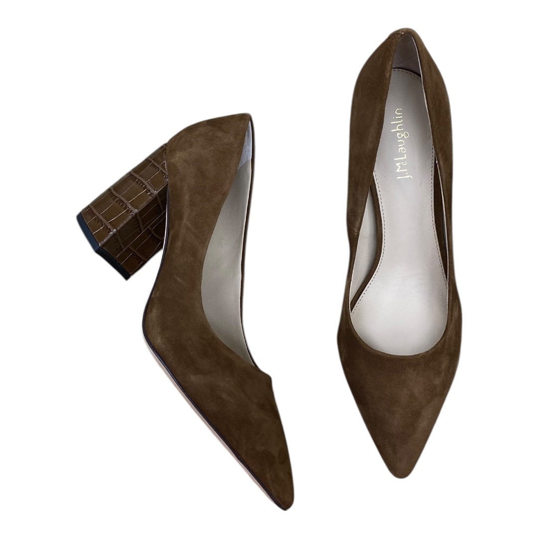 Sandals Heels Block By Cmc In Brown, Size:8.5