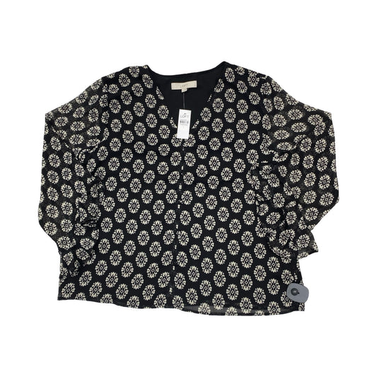Top Ls By Loft In Black & Cream, Size:L