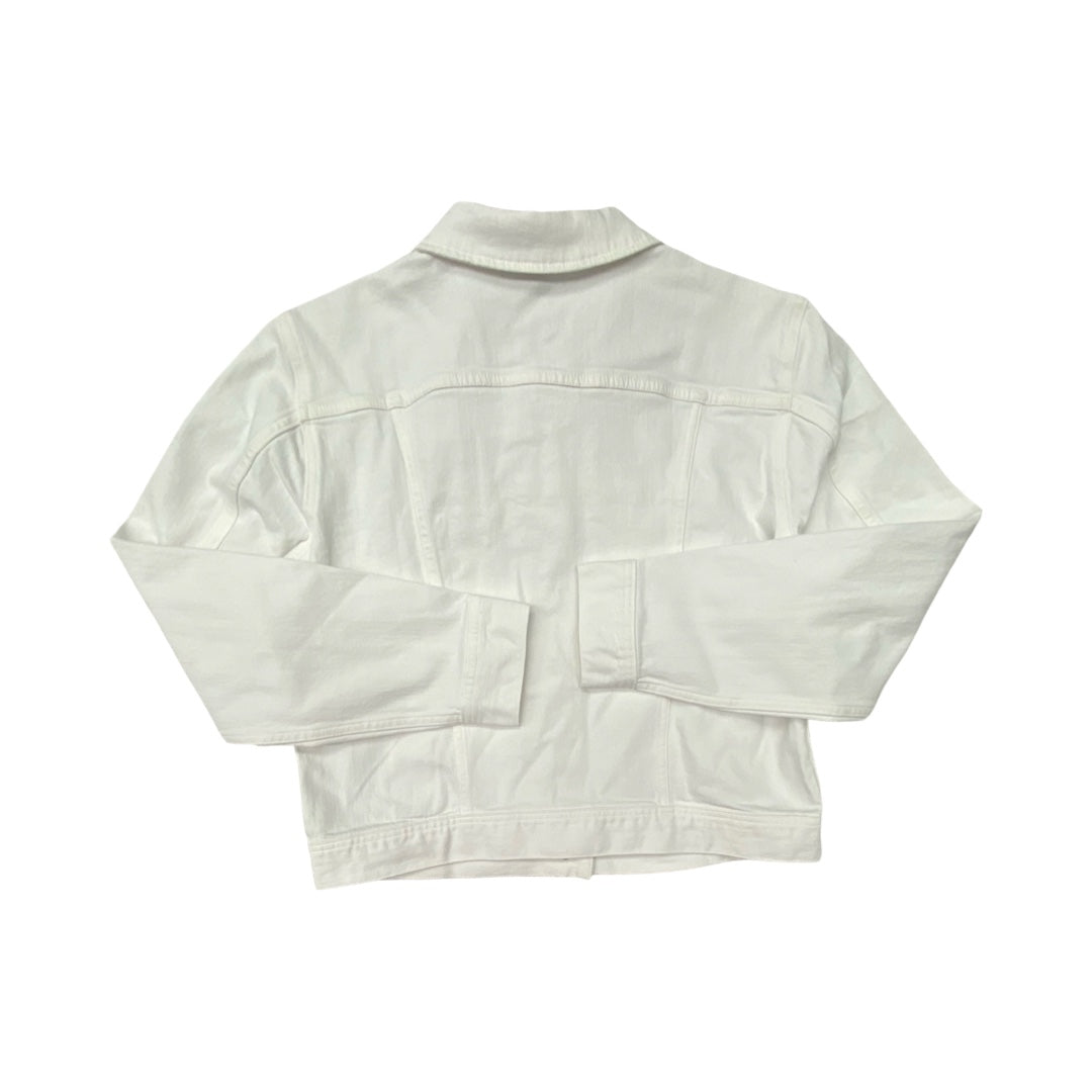 Jacket Denim By J. Crew In White Denim, Size:M