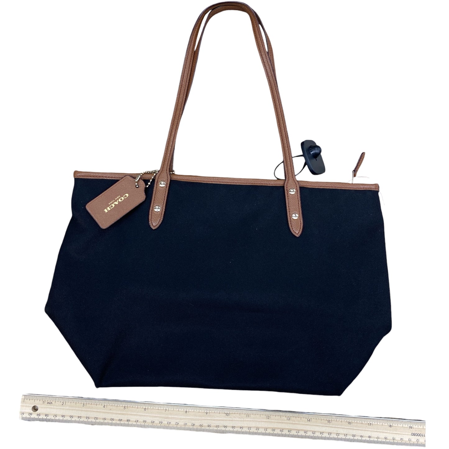 Tote Designer By Coach In Black & Brown, Size:Medium