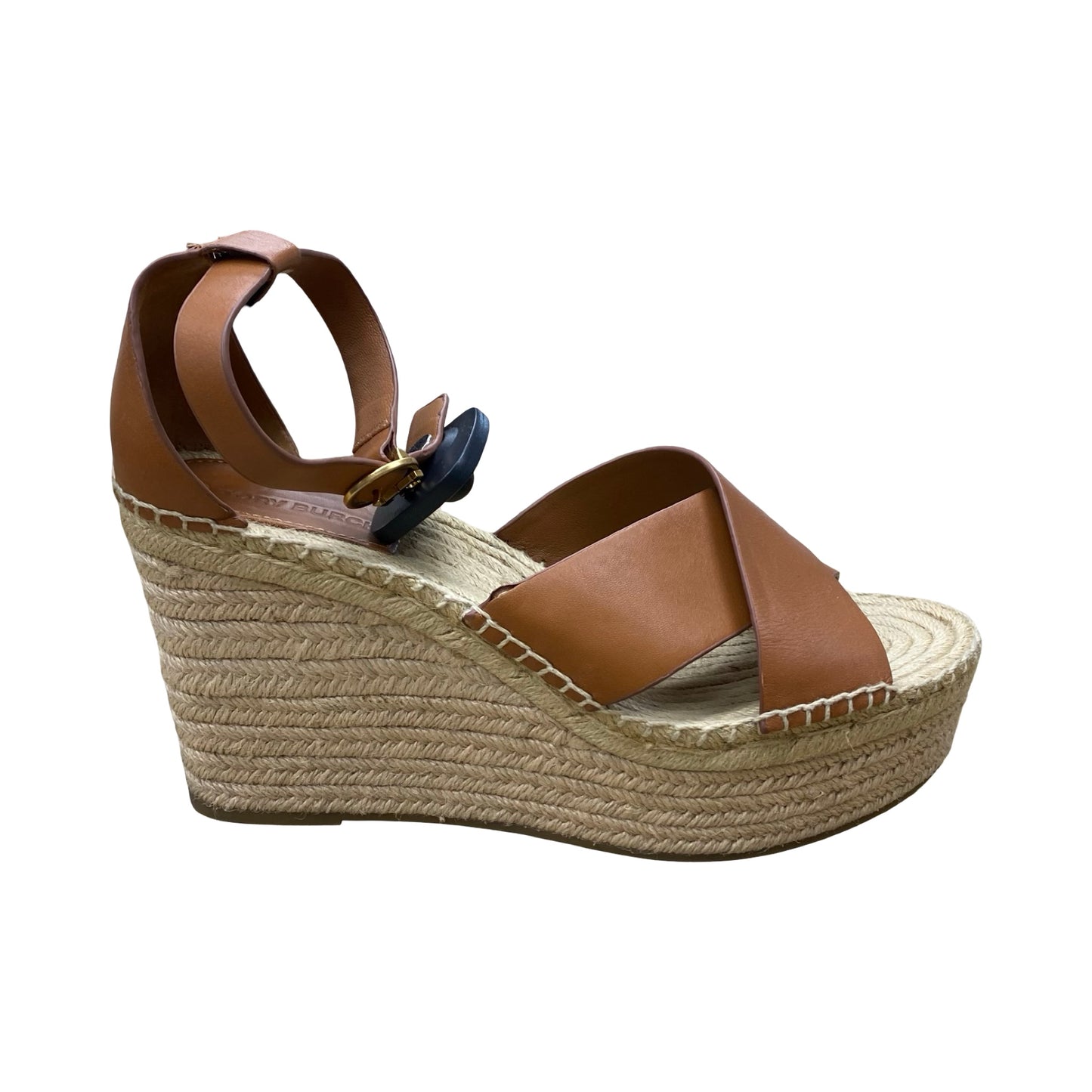 Shoes Designer By Tory Burch In Brown & Cream, Size:9.5