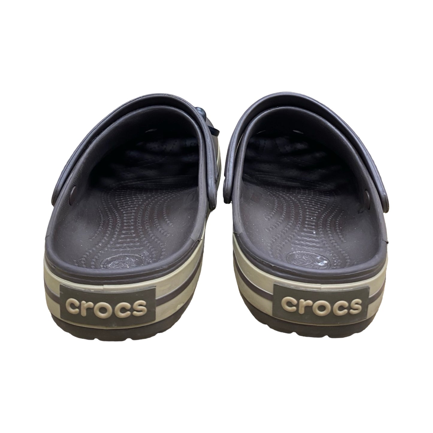 Sandals Flats By Crocs In Brown, Size:8