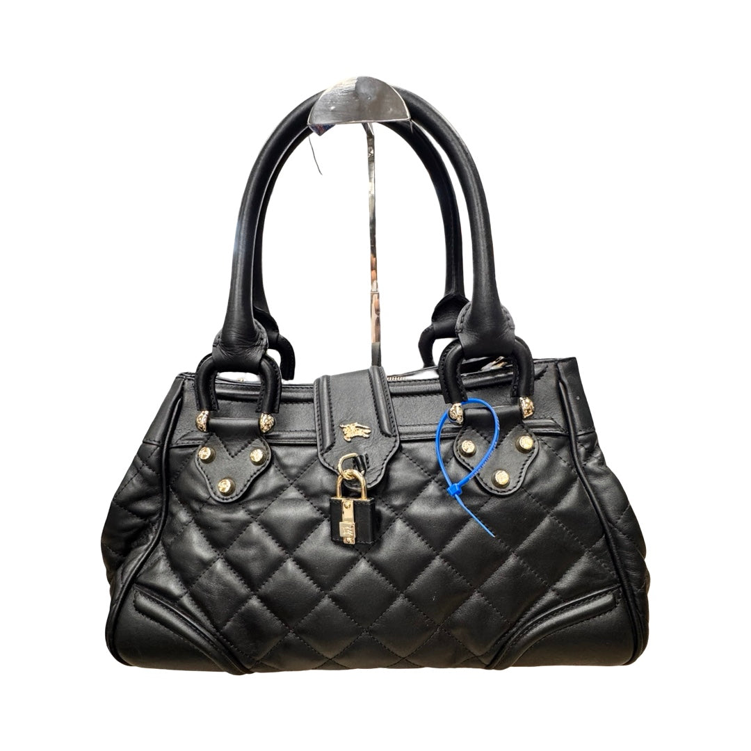 Handbag Luxury Designer By Burberry In Black, Size:Medium 14”Lx7.5”Hx6.5”W)