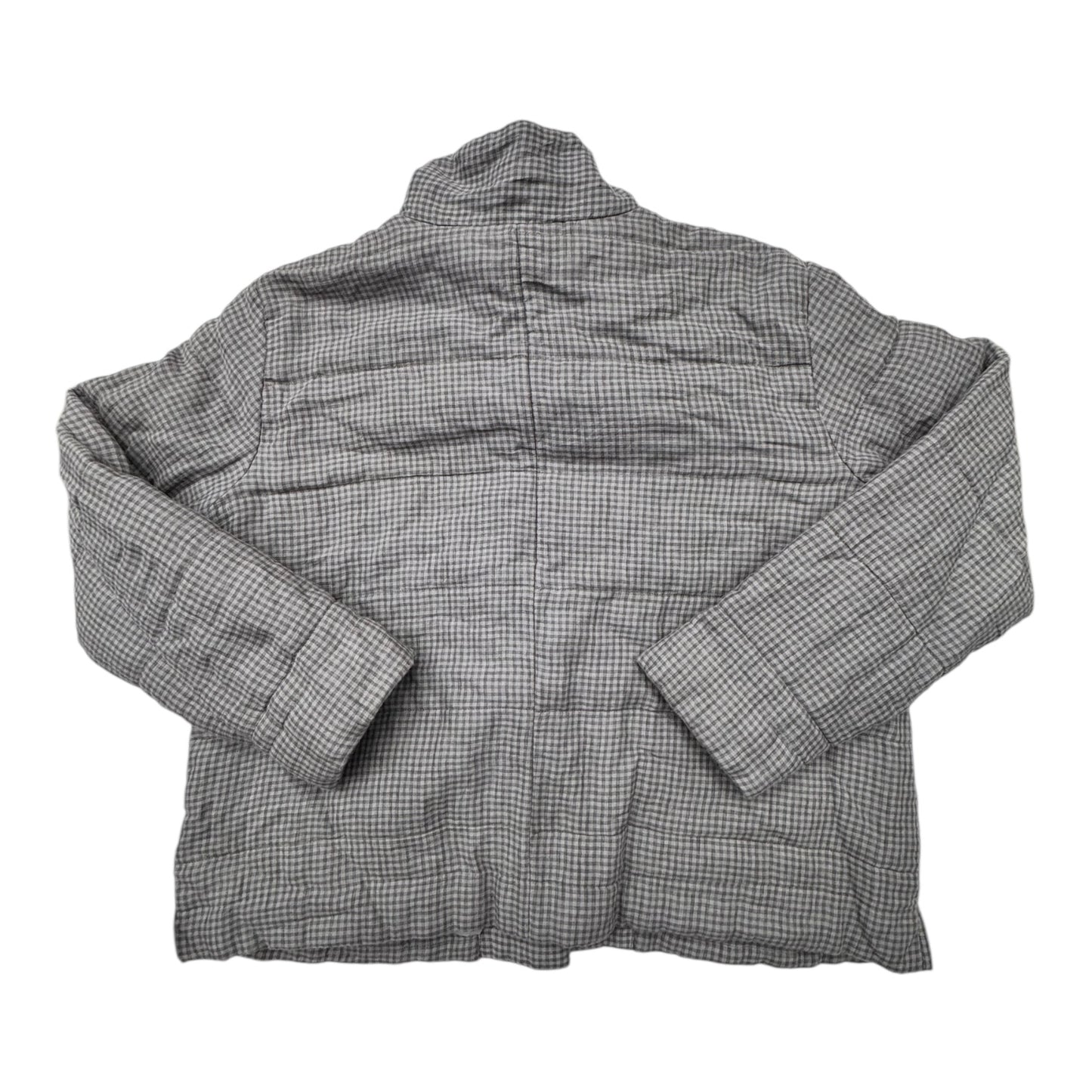 Jacket Designer By Eileen Fisher In Grey, Size:L