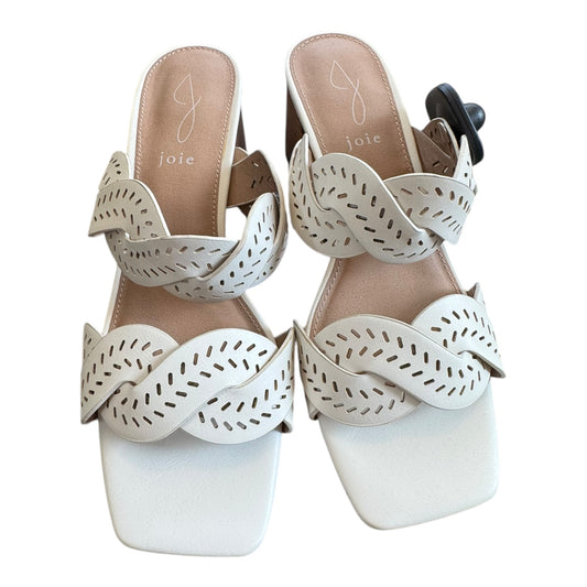 Sandals Heels Block By Joie In Ivory, Size:8
