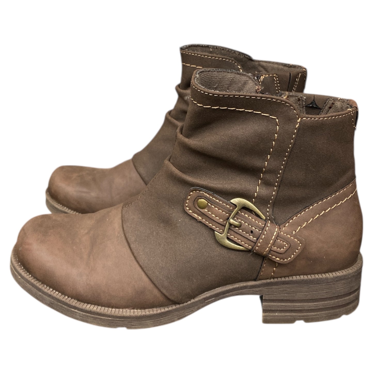 Boots Ankle Heels By Earth In Brown, Size:8.5