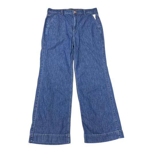 Jeans Wide Leg By J. Crew In Blue Denim, Size:12