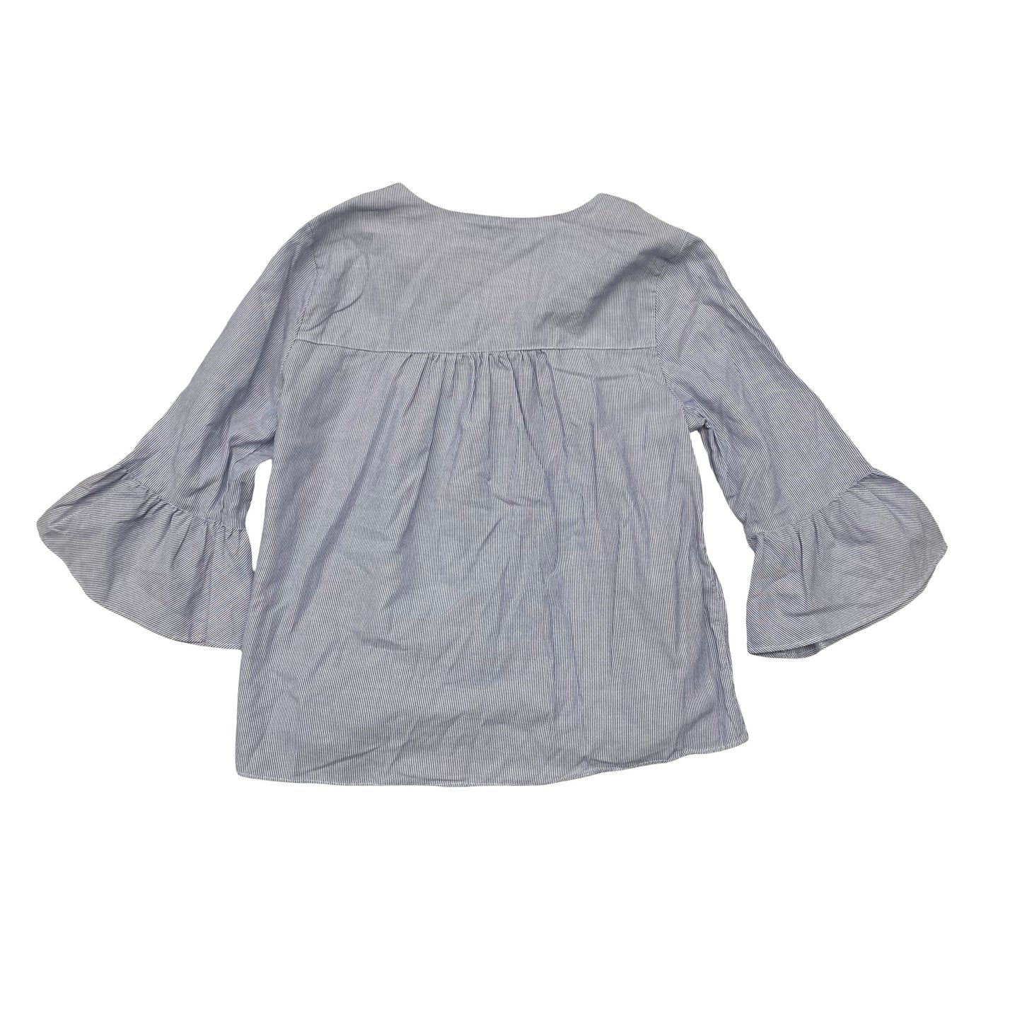 Top 3/4 Sleeve By Madewell In Blue & White, Size:Xs