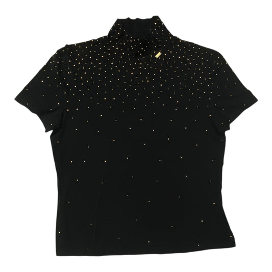 Top Ss Designer By St. John In Black & Gold, Size:M