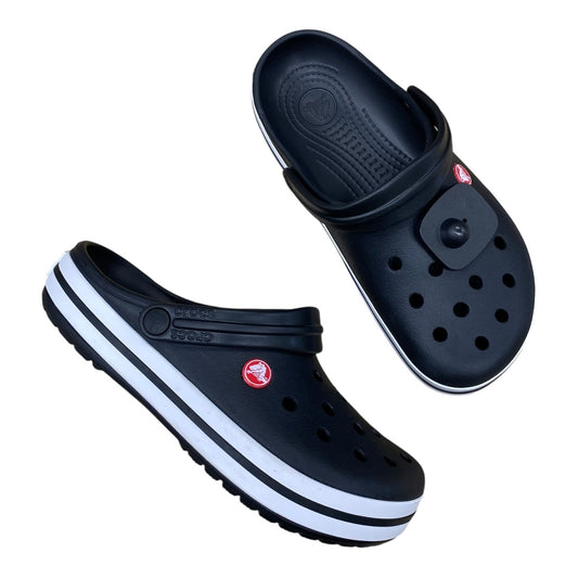 Sandals Flats By Crocs In Black, Size:8