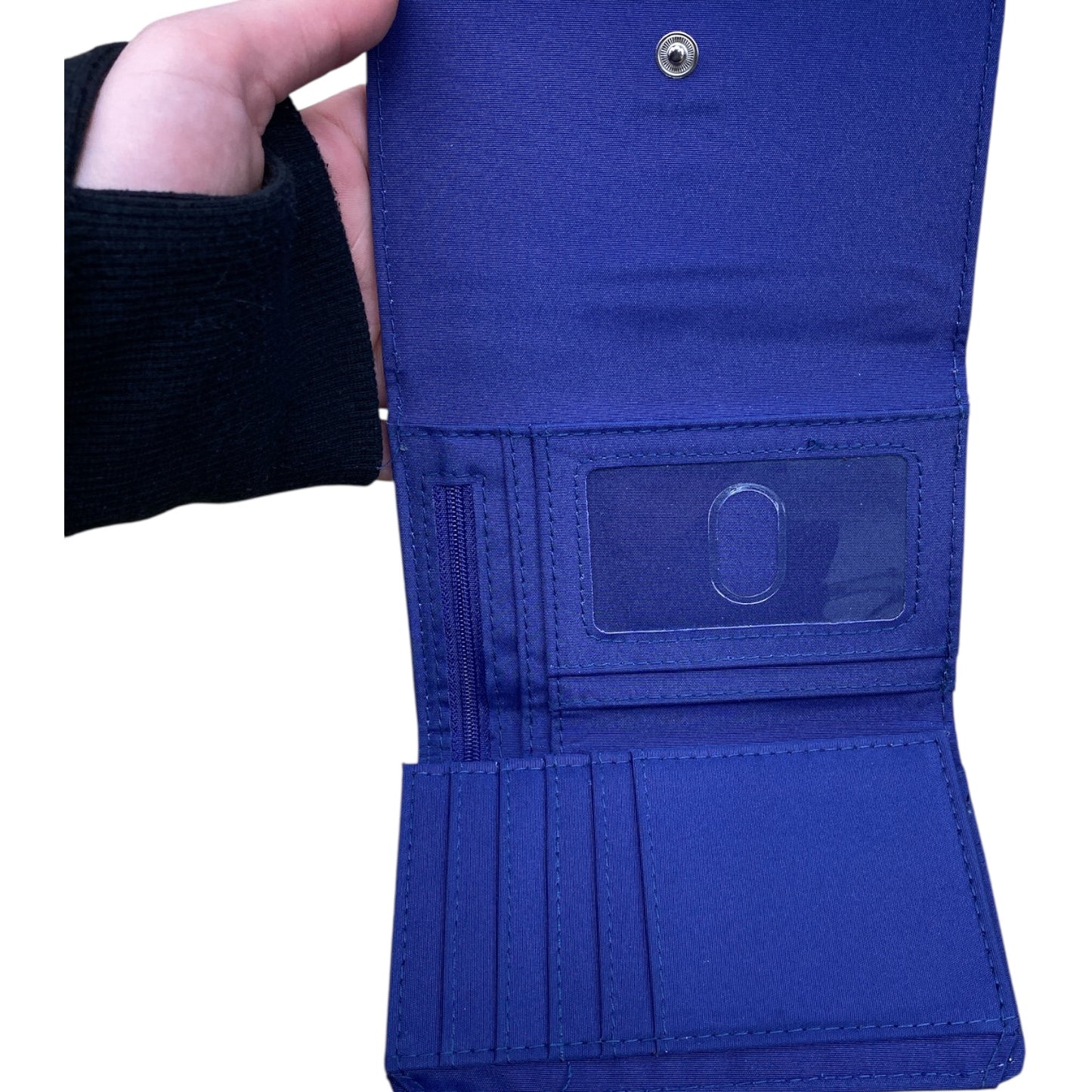Wallet By Cmc In Blue & Cream, Size:Small