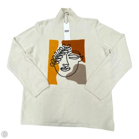 Sweater By Cmc In Cream & Orange, Size: M