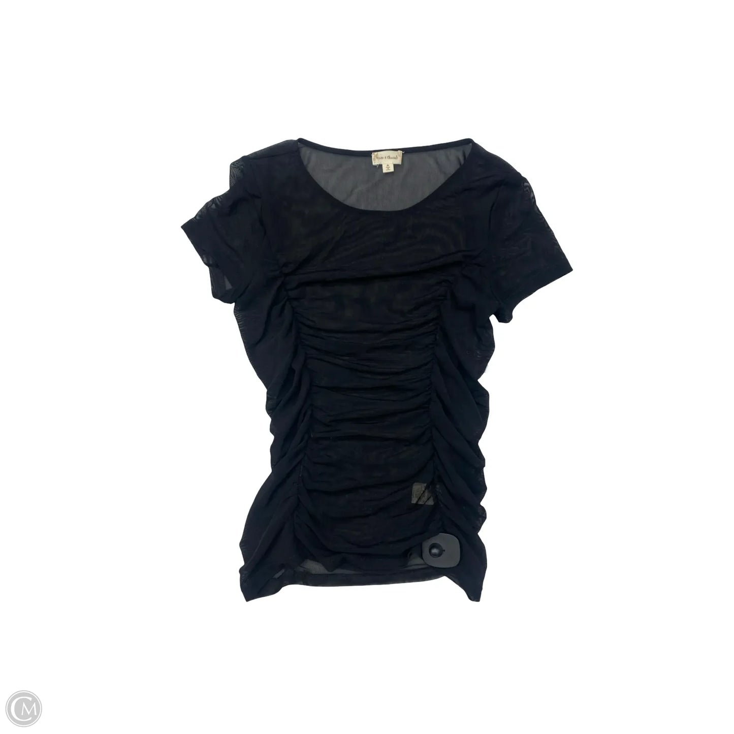 Top Short Sleeve By Hem & Thread In Black, Size: M