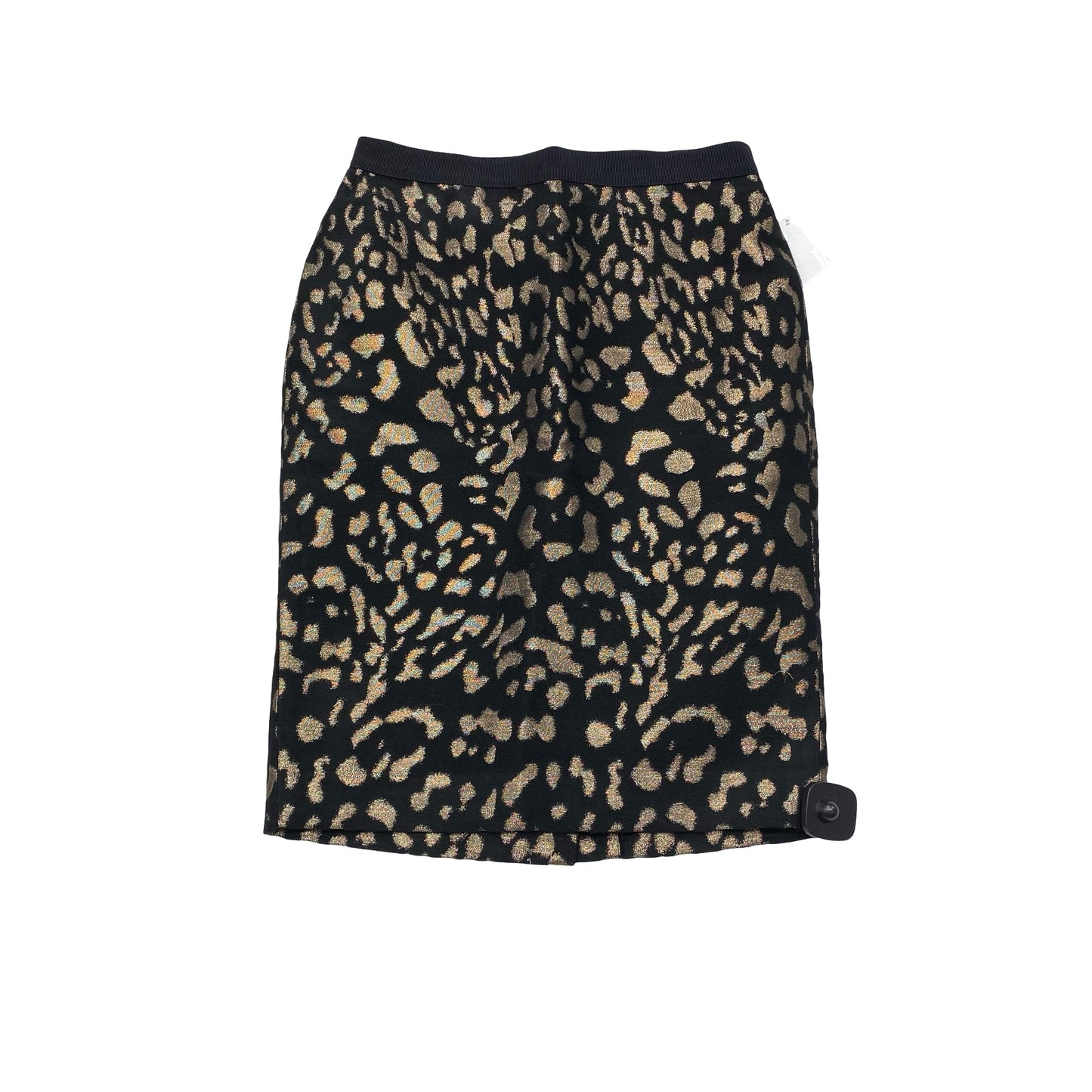 Skirt Midi By Ann Taylor In Black & Gold, Size:2