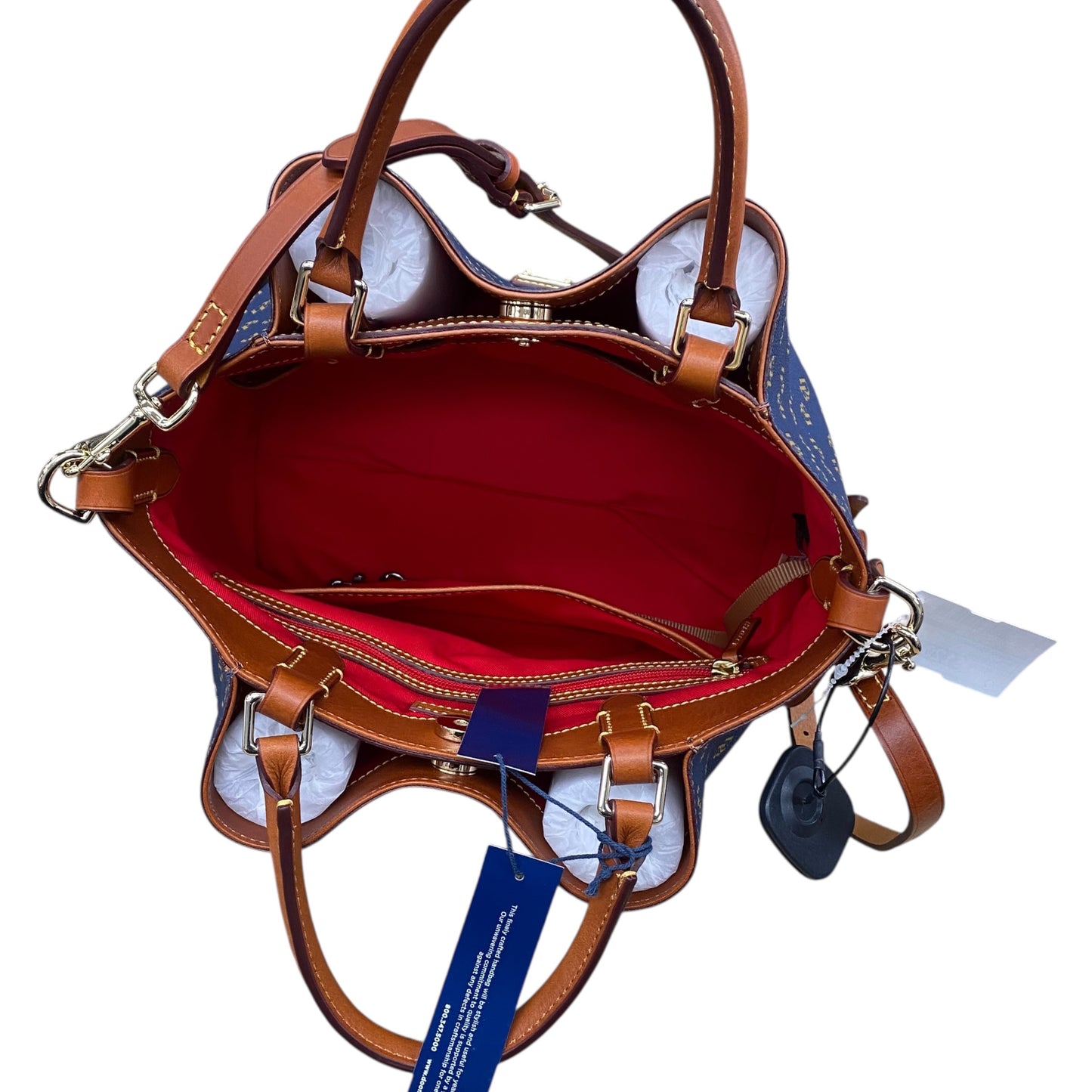 Handbag Designer By Dooney And Bourke In Navy, Size:Medium